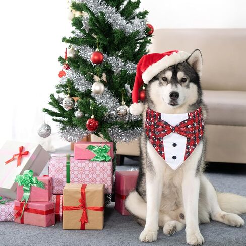 عيد الميلاد الكلب سهرة، الكلب عيد الميلاد الزي الكلب سهرة مع القوس التعادل قابل للتعديل طوق عيد الميلاد الكلب الملابس التكس للكلاب الصغيرة المتوسطة الكبيرة X-كبيرة (عيد الميلاد 3، كبير) in Kuwait