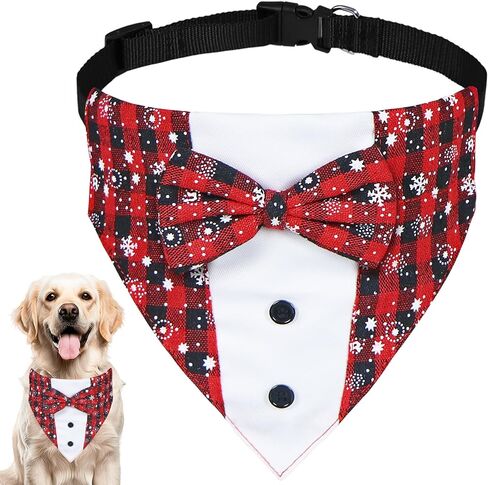 عيد الميلاد الكلب سهرة، الكلب عيد الميلاد الزي الكلب سهرة مع القوس التعادل قابل للتعديل طوق عيد الميلاد الكلب الملابس التكس للكلاب الصغيرة المتوسطة الكبيرة X-كبيرة (عيد الميلاد 3، كبير) in Kuwait