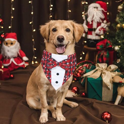 عيد الميلاد الكلب سهرة، الكلب عيد الميلاد الزي الكلب سهرة مع القوس التعادل قابل للتعديل طوق عيد الميلاد الكلب الملابس التكس للكلاب الصغيرة المتوسطة الكبيرة X-كبيرة (عيد الميلاد 3، كبير) in Kuwait