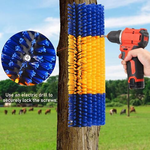Livestock Scratching Brush, Cow, Horse, Goat, Livestock Brushes For Scratching, Horse Brush, Cow Brush, Goat Scratching Post, Animal Back Scratching Brush (Blue Yellow, 1PC) in Saudi Arabia