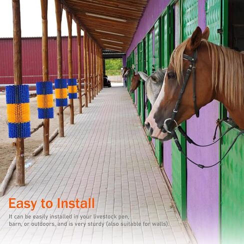 Livestock Scratching Brush, Cow, Horse, Goat, Livestock Brushes For Scratching, Horse Brush, Cow Brush, Goat Scratching Post, Animal Back Scratching Brush (Blue Yellow, 1PC) in Saudi Arabia