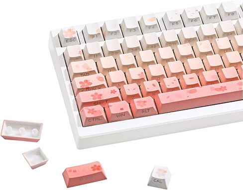 YUNZII Black Gray Gradient PBT Keycaps, 136-key Double Shot Dye Sub Dual-Process Keycaps, Side Printed Shine Through Keycaps Custom Keycaps Set, Mechanical Keyboard keycaps for Gaming Keyboards in Saudi Arabia