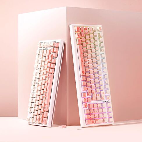 YUNZII Black Gray Gradient PBT Keycaps, 136-key Double Shot Dye Sub Dual-Process Keycaps, Side Printed Shine Through Keycaps Custom Keycaps Set, Mechanical Keyboard keycaps for Gaming Keyboards in Saudi Arabia