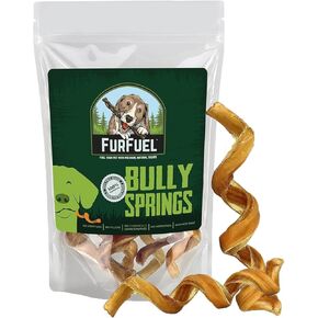 Spiral Bully Sticks - Premium Single-Ingredient Chew for Dogs - Made from Beef Pizzle - Bully Stick Springs for Dogs are Low Odor & Healthy (6 Pack)