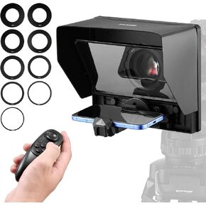 VEVOR Teleprompter, 10" Desktop Prompter with Adjustable Spectroscope, Remote Control, for YouTube, Twitch, Zoom, Supports DSLR/Webcam/Smartphone, for Video Recording/Live Streaming