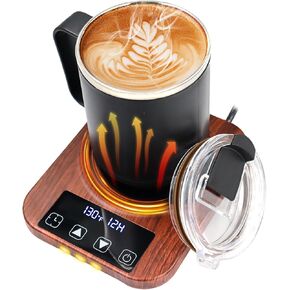 Coffee Mug Warmer & Mug Set for Desk - Candle Warmer, 9 Temp Coffee Cup Warmer Auto Shut Off, 1-12H Timer Smart Beverage Warmer, Candle Warmer Plate Candle Melter, Heated Coffee Mug, Charging Coaster