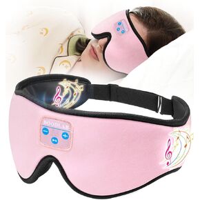 Sleep Headphones Bluetooth Sleep Mask, Sleep Mask with Bluetooth Headphones, Bluetooth Eye Mask for Sleeping with Adjustable Stereo Speakers Microphone Handsfree, Cool Gadgets Gift for Women