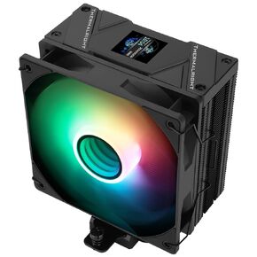Thermalright Assassin Spirit 120 Vision ARGB Black, with Black Top Cover, CPU Air Cooler, PC Cooling,240 * 240 Resolving Power IPS LCD Screen,Editable,with 1.54in for Intel lga1851/1700/115X,AM4/AM5