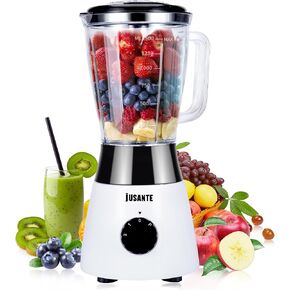 Kitchen Blender, 500W Countertop Blender with 52oz Plastic Jar for Smoothies Milkshake Desserts Nut Butter, Cocktails Sauces (Red)