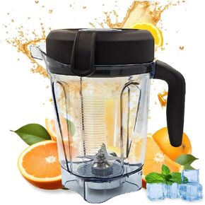 For Vitamix Blender Pitcher 64 oz Low-Profile Container, Compatible with Vitamix 5200 Blender, 750, 5000, 6300, 7500, vm0102, vm0103, vm0197, E310, Classic/Explorian/Commercial Series Blender Pitcher