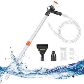Fish Tank Cleaner, Gravel Pump Vacuum for Aquarium,New Quick Water Changer with Air-Pressing Button,Safe and Noisy,Adjustable Length, Free Your Hands,Aquarium Cleaning Tools