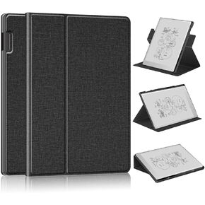 Case Compatible with Remarkable Paper Pro Color with Pen Holder Hard Back Shell Protective Book Folio Cover for Remarkable Paper Pro Tablet 11.8" 2024 Release,Black