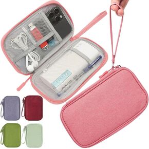 Electronics Organizer Travel Bag, Small Cable Organizer Case Waterproof Accessories Pouch, Travel Electronic Carrying Case for Cable, Cord, Charger, Phone, Power Bank, Earphone (Purple)