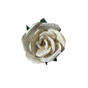 Handmade Agatha Christie Paper Flower, Book Page Rose Made from a Variety of Her Mysteries, Bookish Gift for Anniversary, Birthday, Graduation, Weddings- 6 Inch Large