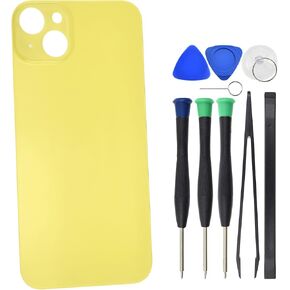 Yellow Back Glass Replacement for iPhone 14 Plus with pre-cut adhesive