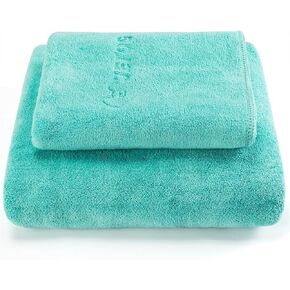 Microfiber Dog Towel for Fast Drying Dogs of Large Medium Small Breeds, Super Absorbent Pet Grooming Towels Set with 56"x28" Extra Large Bath Towel and 30"x14" Daily Use Towel, Rose Purple