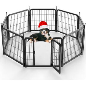 8 Panel Dog Playpen, Dog Play Pen Outdoor, 24inch Outdoor Dog Fencing, Exercise Pens for Dogs, Dog Fence for RV Camping Garden Yard, Dog Enclosure Indoor for Medium/Small Dogs