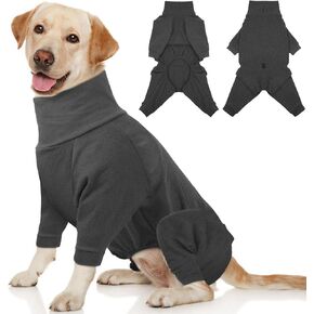 Dog Winter Coat Soft Fleece Pullover Pajamas, Fullbody Dog Cold Weather Jacket, Winter Warm Pullover Doggie Winter Thermal 4-Legged Onesie Jumpsuit,High Collar Snowsuit Sweater for Dogs