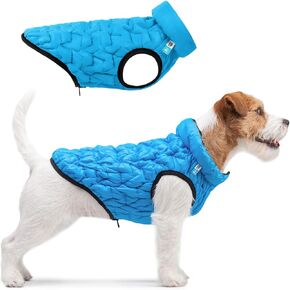 Dog Winter Coat UNI - Lightweight Reversible Warm Dog Jacket - Water Resistant Windproof Jacket - Dog Coats for Medium Dogs, Small & Large Dogs Vest XS