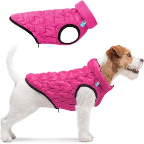 Dog Winter Coat UNI - Lightweight Reversible Warm Dog Jacket - Water Resistant Windproof Jacket - Dog Coats for Medium Dogs, Small & Large Dogs Vest XS