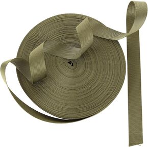 1 Inch Wide Nylon Webbing Strap 50 Yards Heavy Duty Nylon Strapping, Durable Flat Webbing Strapping for Dog Leash, Collars, Seat Belt, Backpack Handles, Outdoor DIY Crafts (25mm) - Dark Green