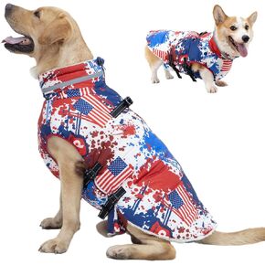 Dog Coat with Harness Built in, Waterproof Dog Jacket with Back Zipper, Reflective Dog Winter Coat for Cold Weather, Windproof Dog Winter Jacket for Small Medium Large Dogs