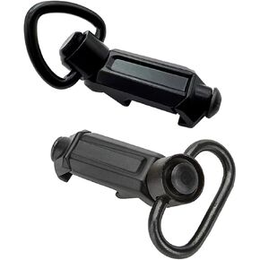 QD Sling Mount with Swivels, QD Rail Sling Attachment Mount Black, 1pcs Heart-Shaped +1pcs Elliptical Swivel