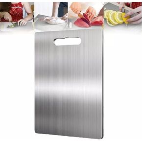 Titanium Cutting Board,304 Stainless Steel Double-Sided Food Grade Cutting Board (23 * 34cm)