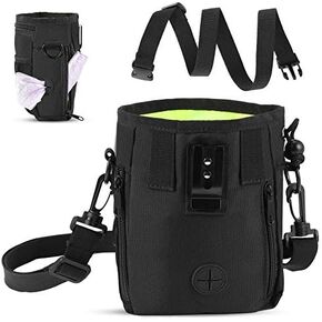 Portable Pet Treat Bag ，YOUTHINK Portable Pet Treat Bag Dog Training Bag with Adjustable Waist Bag Shoulder Strap Food Snack Small Item Storage Bags Black