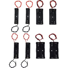 (Pack of 8) Battery Holder Bundle 2Pcs 1 X 1.5V Single AA Battery Holder, 2Pcs 2 X 1.5V AA Battery Holder, 2Pcs 1 X 1.5V AAA Battery Holder, 2Pcs 2 AAA Battery Holder with Leads