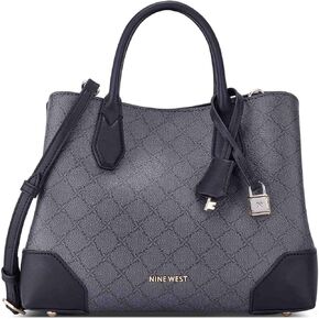 Nine West Brooklyn Jet Set Satchel, Beige Logo/Milk