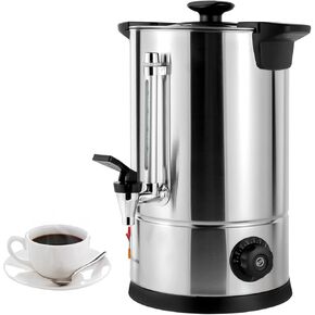 Commercial Coffee Urn, Grade Stainless Steel 50-Cup 8L/2.11gal Coffee Urn with Percolator Coffee Maker Hot Water Urn for Home, Party, Office, Wedding