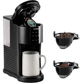 CUCKOO Single Serve Coffee Maker for K-Cup and Ground Coffee + Loose-Leaf Tea, Versatile 3-in-1 K-Cup Pod Coffee Maker, Small Single Cup Coffee Maker with 5 Sizes, KCup Coffee Machine (CCM-AK011B)