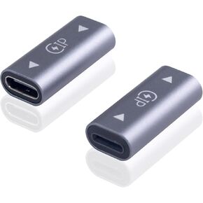 Lightning to USB C Adapter, USB C Female to Lightning Female Adapter, Type C Charger Connector Adapter Suitable for Headphones/OTG Android, with Anti-Lost Holder (2 Pack, Grey)