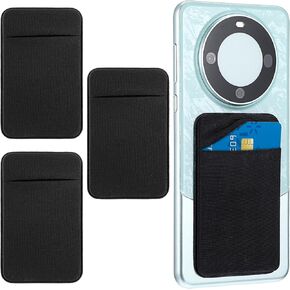 3 Pcs Adhesive Phone Wallet Card Holder for Phone Case Wallet Stick on for Back Phone Case Card Pocket Credit ID Case Pouch Sleeve for Women Men Compatible with Most of Cell Phone
