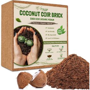 Legigo 10LBS Organic Coco Coir Brick for Plants- 100% Natural Compressed Coconut Coir Brick with Low EC & pH Balance, Coco Coir Fiber Grow Medium Potting Soil for Herbs, Flowers, Plants and Reptile