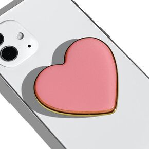 GRIPONG Cute Heart Shape Colorful Gold Enamel Epoxy Expandable Collapsible Mobile Phone Grip Stand Holder for Smartphone Tablet Cell Phone Accessory (Black Heart)