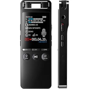 80GB Voice Recorder with Playback, One Touch Recording,Digital Voice Recorders Device with 3072kbps HD Dual Microphone,Portable Voice Activated Recorders for Lectures Meetings Interviews