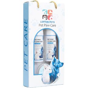 Balm & Paw Cleaner for Dogs & Cats – Foaming Brush Paw Wash & Soothing Shea Butter Pet Paw Balm for Dogs – No-Mess Cat or Dog Paw Cleaner for Large Breed, Medium, & Small – Pet Supplies by Lepton Pets