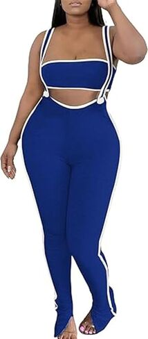 المرأة 2 قطعة الزي أنبوب المحاصيل القمم مثير Bodycon السراويل مجموعات Y2K حللا ملابس النادي in Saudi Arabia