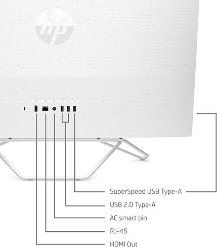 HP All in One Desktop Computer PC, 21.5" FHD Display, 16 GB RAM, 512 GB SSD, Intel Celeron J4025, Webcam, Wi-Fi 6, Bluetooth, HDMI, Windows 11 Pro, Microsoft Office Lifetime License, Black Mouse in Kuwait