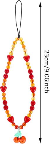 Mabor Phone Charms Strap Universal Sweet Cherry Keychain Phone Lanyard المعصم حزام مطرز الكرز الهاتف سحر، مكافحة فقدان سلسلة الهاتف اليدوية حالة الهاتف الملحقات للنساء الفتيات in Saudi Arabia