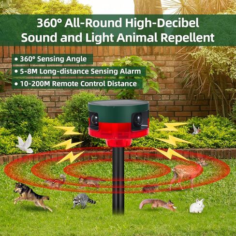 Solar Alarm Motion Detector with Sound,Dog Barking Alarm,Motion Sensor Noise Maker,360° Motion Detection for Home,Barn and Garden Security in Saudi Arabia