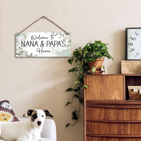 FUGWN Grammy and Grampy's House Hanging Wooden Signs 12x6, Grammy Grampy Gifts, Grandparents Gifts Where Memories are Made House Wall Decor, Grandkids Welcome Sign Home Decor Gifts for Grammy Grampy in Saudi Arabia