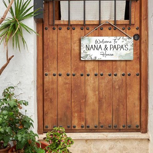 FUGWN Grammy and Grampy's House Hanging Wooden Signs 12x6, Grammy Grampy Gifts, Grandparents Gifts Where Memories are Made House Wall Decor, Grandkids Welcome Sign Home Decor Gifts for Grammy Grampy in Saudi Arabia