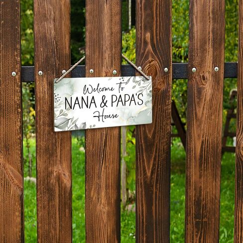 FUGWN Grammy and Grampy's House Hanging Wooden Signs 12x6, Grammy Grampy Gifts, Grandparents Gifts Where Memories are Made House Wall Decor, Grandkids Welcome Sign Home Decor Gifts for Grammy Grampy in Saudi Arabia