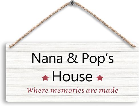 FUGWN Grammy and Grampy's House Hanging Wooden Signs 12x6, Grammy Grampy Gifts, Grandparents Gifts Where Memories are Made House Wall Decor, Grandkids Welcome Sign Home Decor Gifts for Grammy Grampy in Saudi Arabia