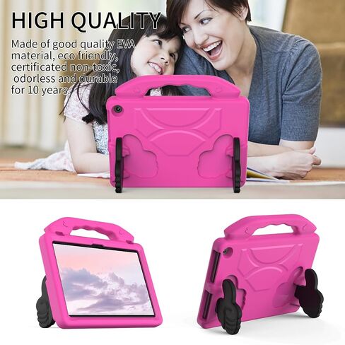 for Amazon Fire HD10 (2021/2023) Kids Tablet Case EVA Material Light Weight Shockproof Rugged Heavy Duty Thumb Kickstand Kids Tablet Case for Fire HD10 (2021/2023) (Rose red) in Saudi Arabia