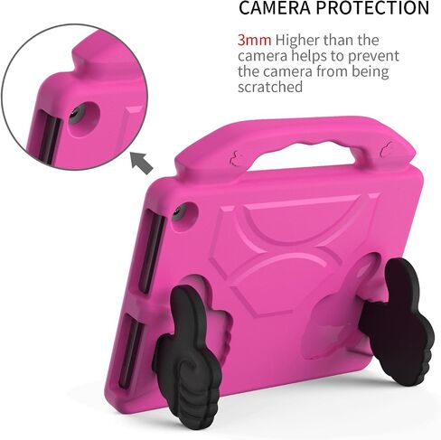 for Amazon Fire HD10 (2021/2023) Kids Tablet Case EVA Material Light Weight Shockproof Rugged Heavy Duty Thumb Kickstand Kids Tablet Case for Fire HD10 (2021/2023) (Rose red) in Saudi Arabia