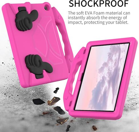 for Amazon Fire HD10 (2021/2023) Kids Tablet Case EVA Material Light Weight Shockproof Rugged Heavy Duty Thumb Kickstand Kids Tablet Case for Fire HD10 (2021/2023) (Rose red) in Saudi Arabia